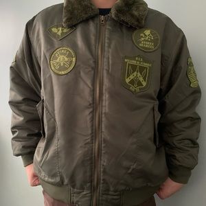 Avirex Green Military Style Bomber 2XL